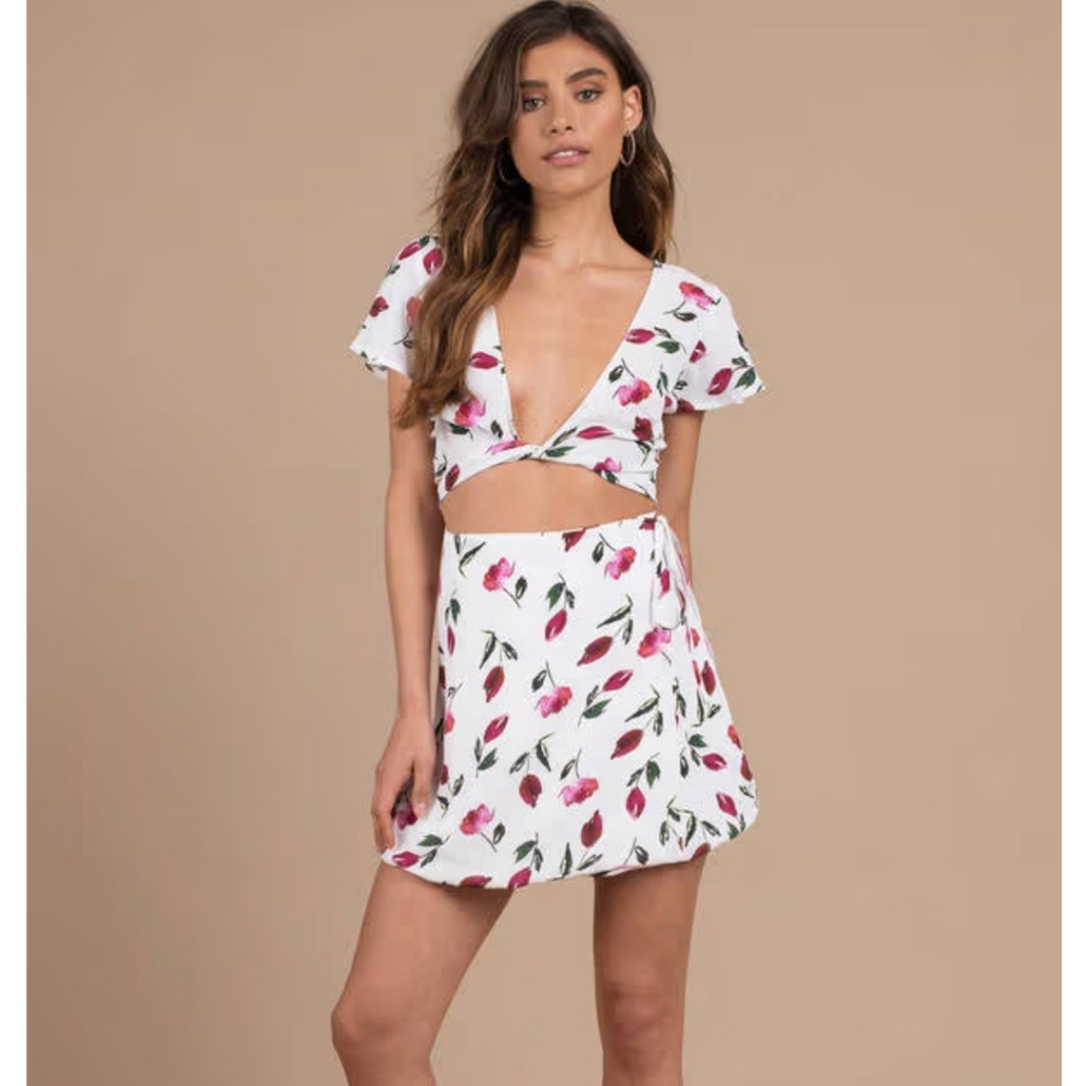 BEACH RIOT TULIP MULTI PRINTED CROP TOP and SKIRT XS